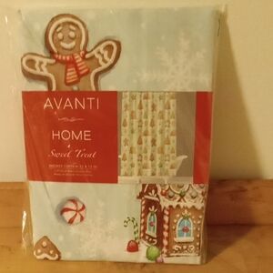 AVANTI HOME 'Sweet Treat' Gingerbread Shower Curtain - Light Blue & Red